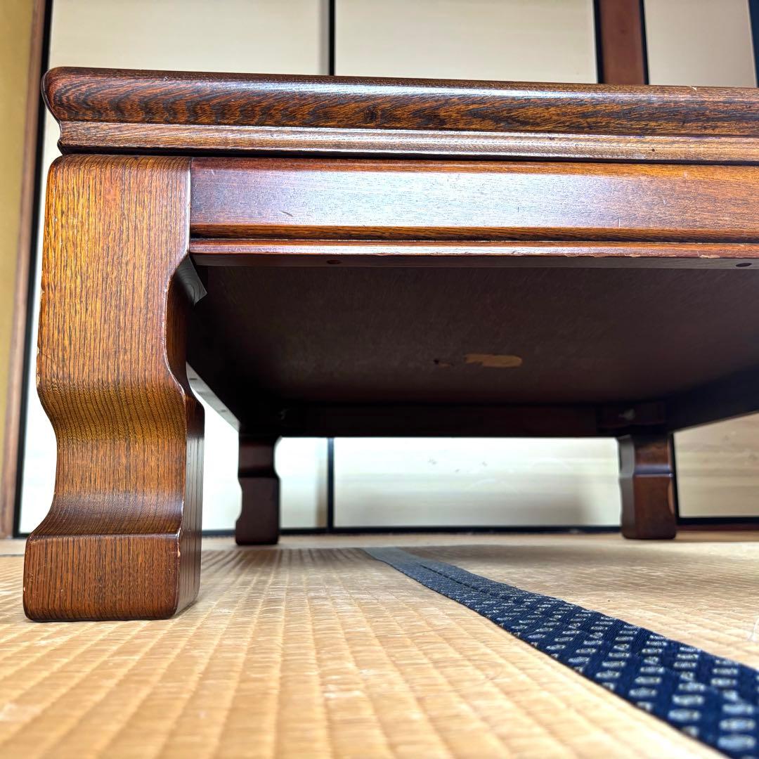 最終値下げ 高級座敷机 長方形座卓 木製 アンティーク 杢目