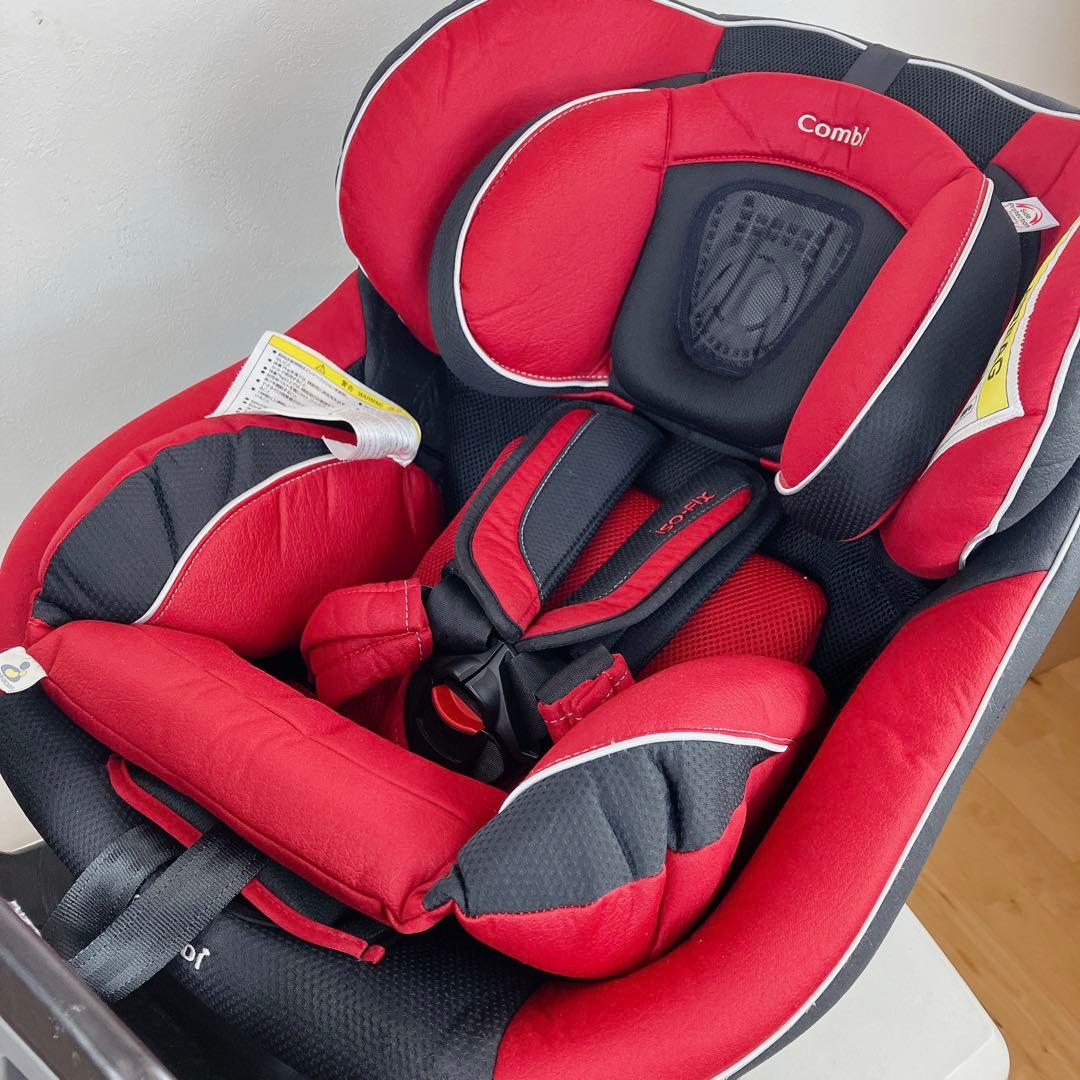 Combi ネルーム ISOFIXレザーレッドチャイルドシートエッグショック