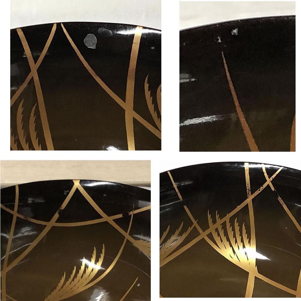 e2697 蝶蒔絵 煮物椀 五客 木箱入り 蒔絵 吸物椀 懐石道具