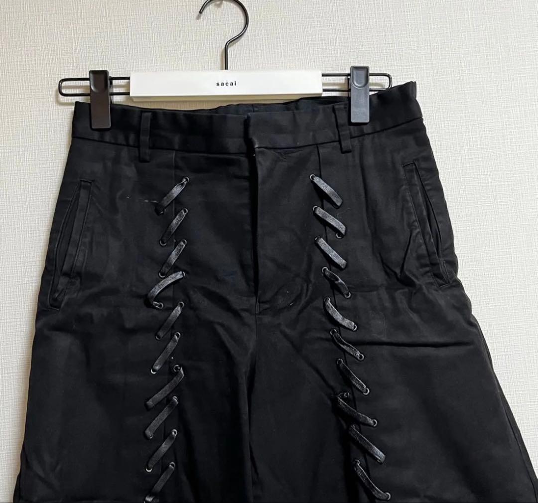 noir kei ninomiya レイヤードレースアップパンツ