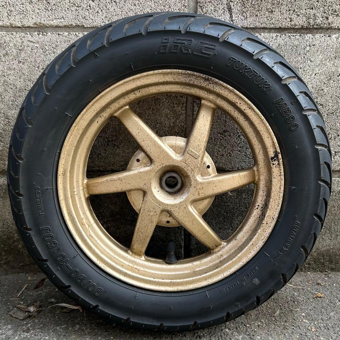 HONDA AF35 ライブディオZX 純正リアホイール タイヤ付き 金ホイール