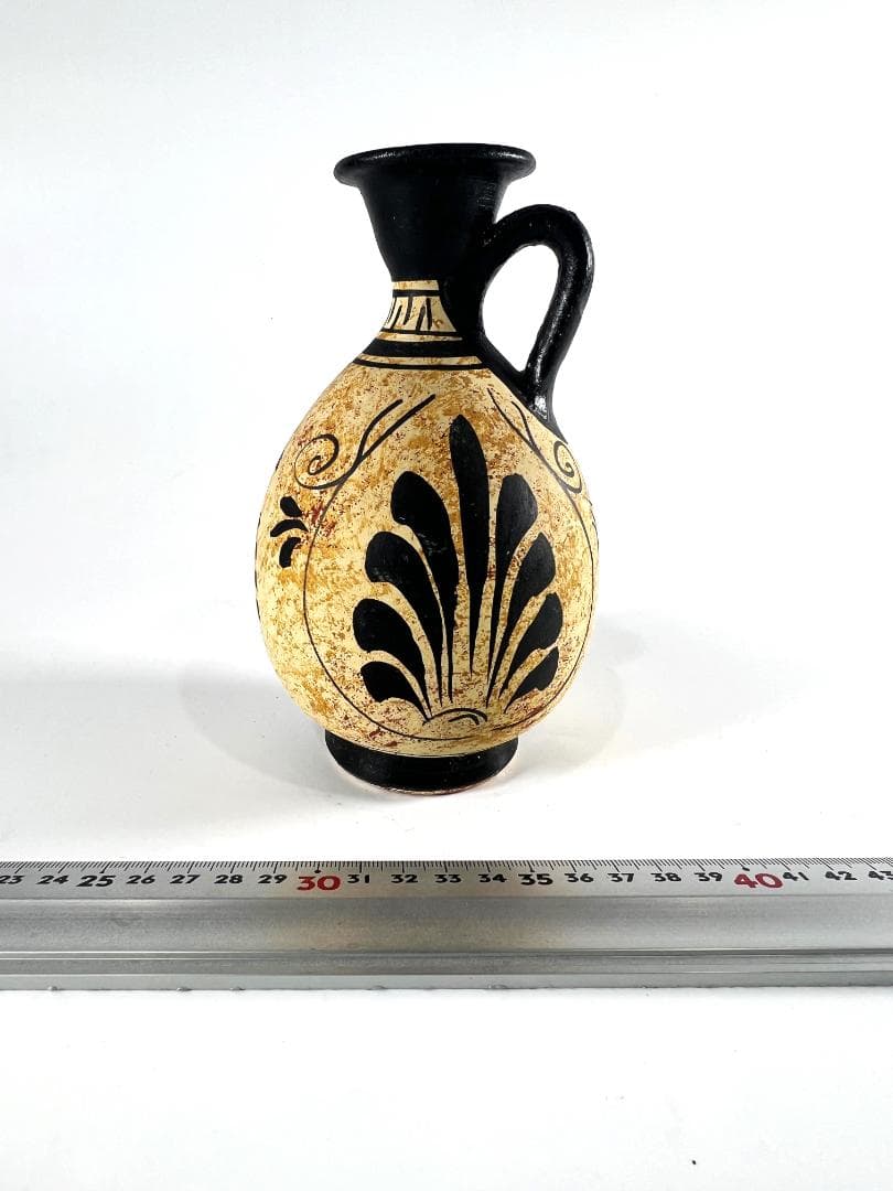 【送料無料・蔵出し】古代ギリシャ　花瓶　黒絵式陶器　ギリシャ陶器