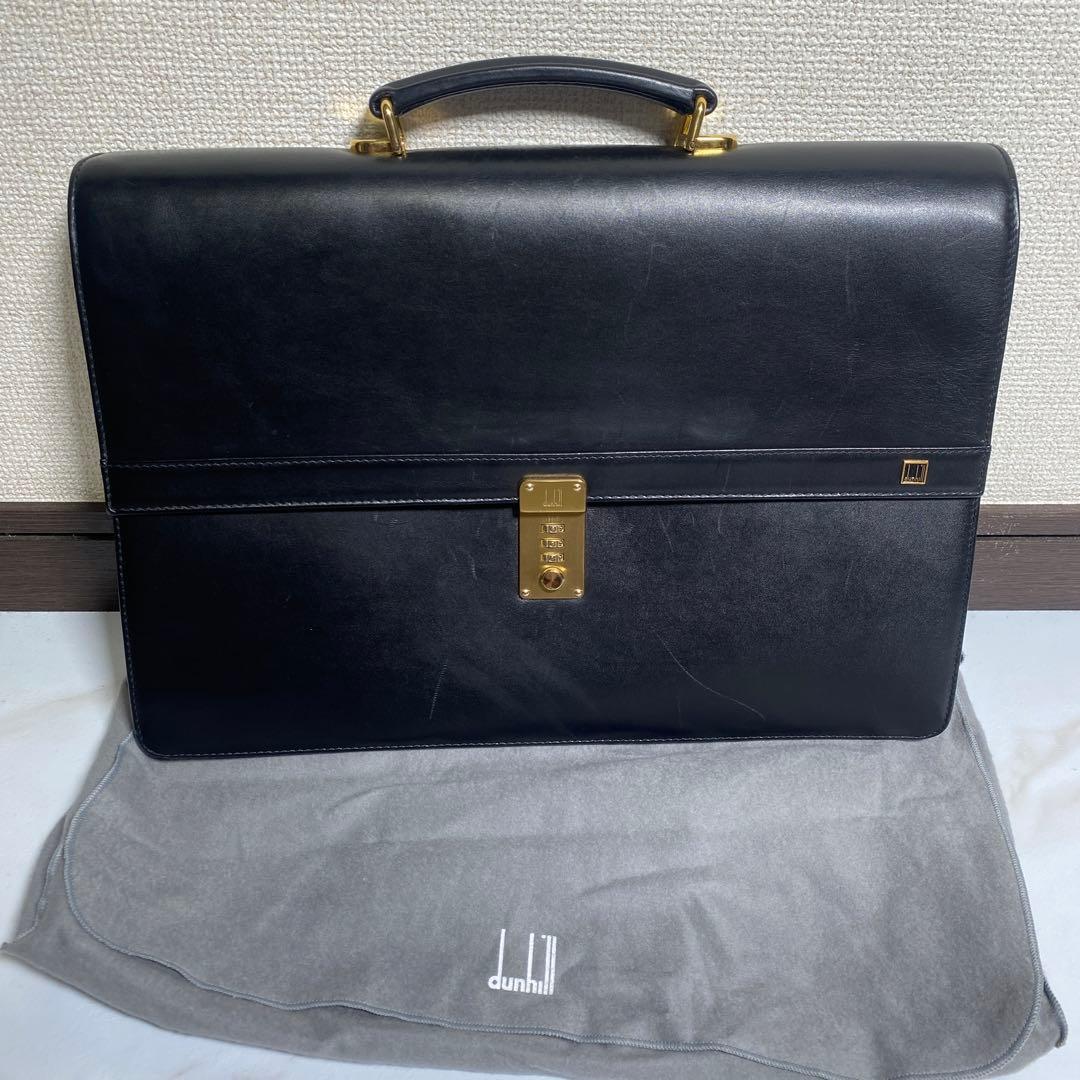 希少⭐︎ダンヒル 自立型ビジネスバッグ ブリーフケース オールレザー 布袋付き
