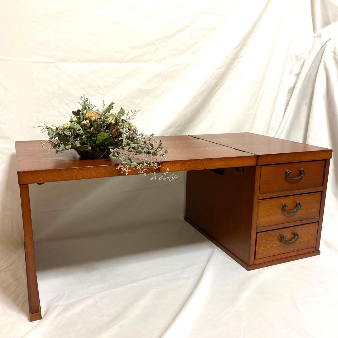 文机 折りたたみ アンティーク レトロ 家具 和 3段引き出し - メルカリ