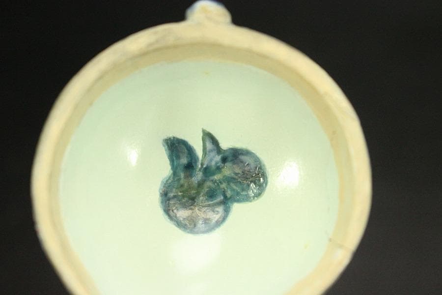 龍茶道具 中国美術 青花 果実 香合 古美術(AZ994)