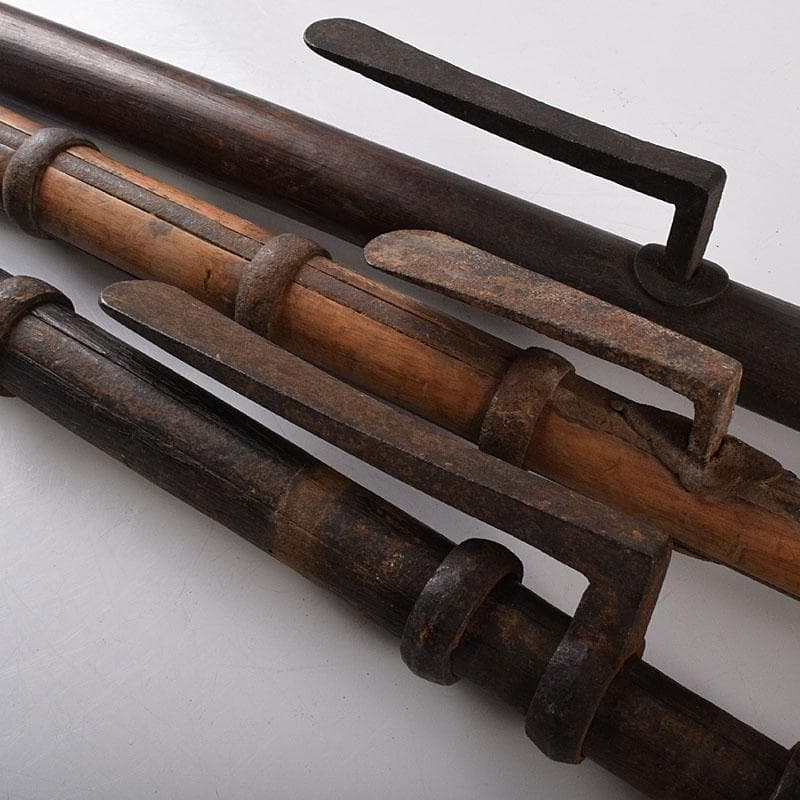 火消道具 古い鳶口 古鉄製 鳶口 火消鉤 4点まとめて V R8466H