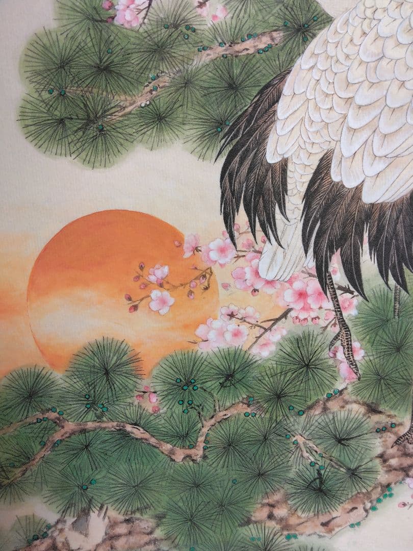 水墨画 松鶴長春