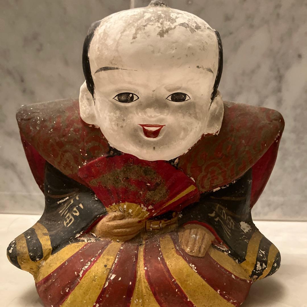 アンティーク約100年前瞳やおでこ、笑顔が美しく着物が素敵な金運