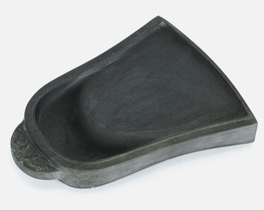 中国硯 鐘形 端渓硯 彫刻 文房四宝 古硯 石硯 木箱付 書