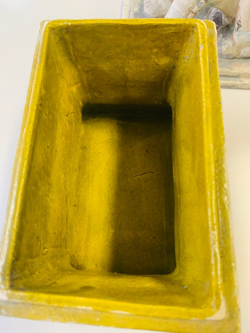 希少！中国唐時代中期黄釉獅子（時代保証）