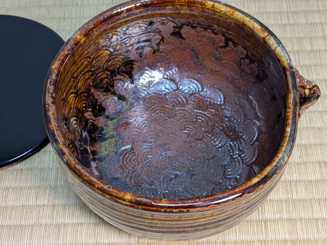 上作】瀬戸釉片口内青海波水指 松坂萬古焼 松古窯 佐久間