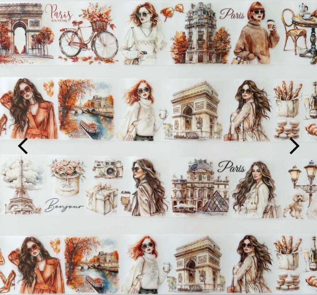 ONWIZE 海外マスキングテープ【 1ループ 】パリ 人物 風景 - メルカリ