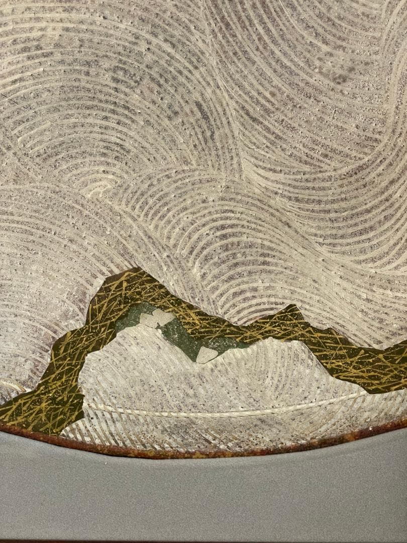 九谷焼 谷敷正人作 陶額雪月花『雪』飾絵皿 飾皿 陶板画