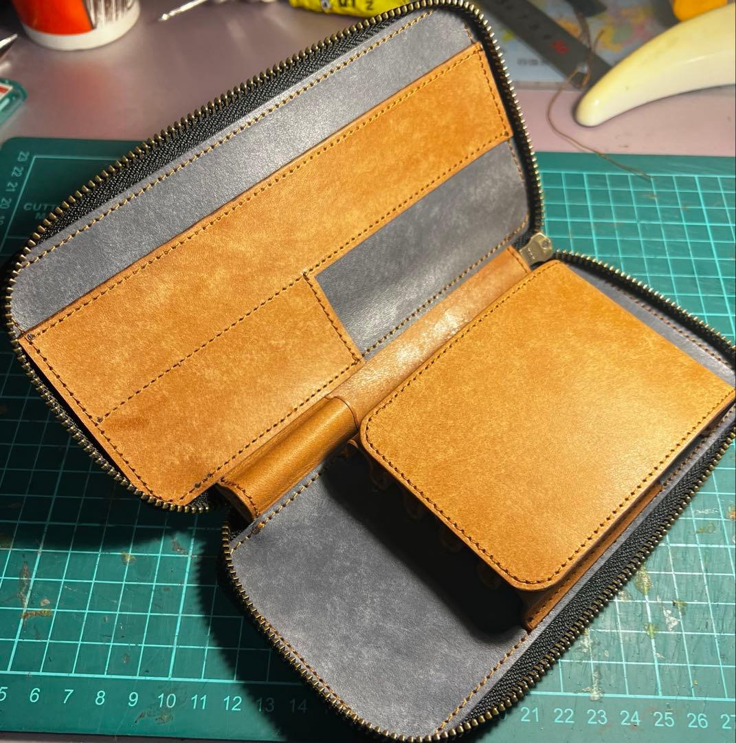 チ*ー様 プエブロレザー　ラウンドジップペンケース（検　バハギア　野原工芸　工房