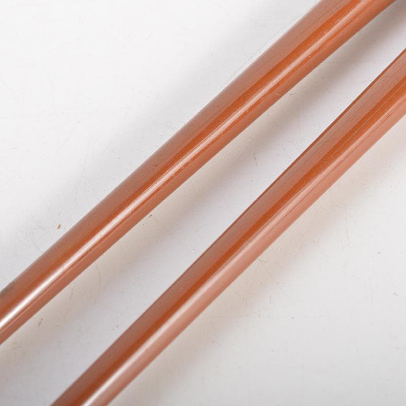 茶道具　梅龍軒作　銅製　鳥頭角透かし　象嵌　火箸　共箱　C　6641