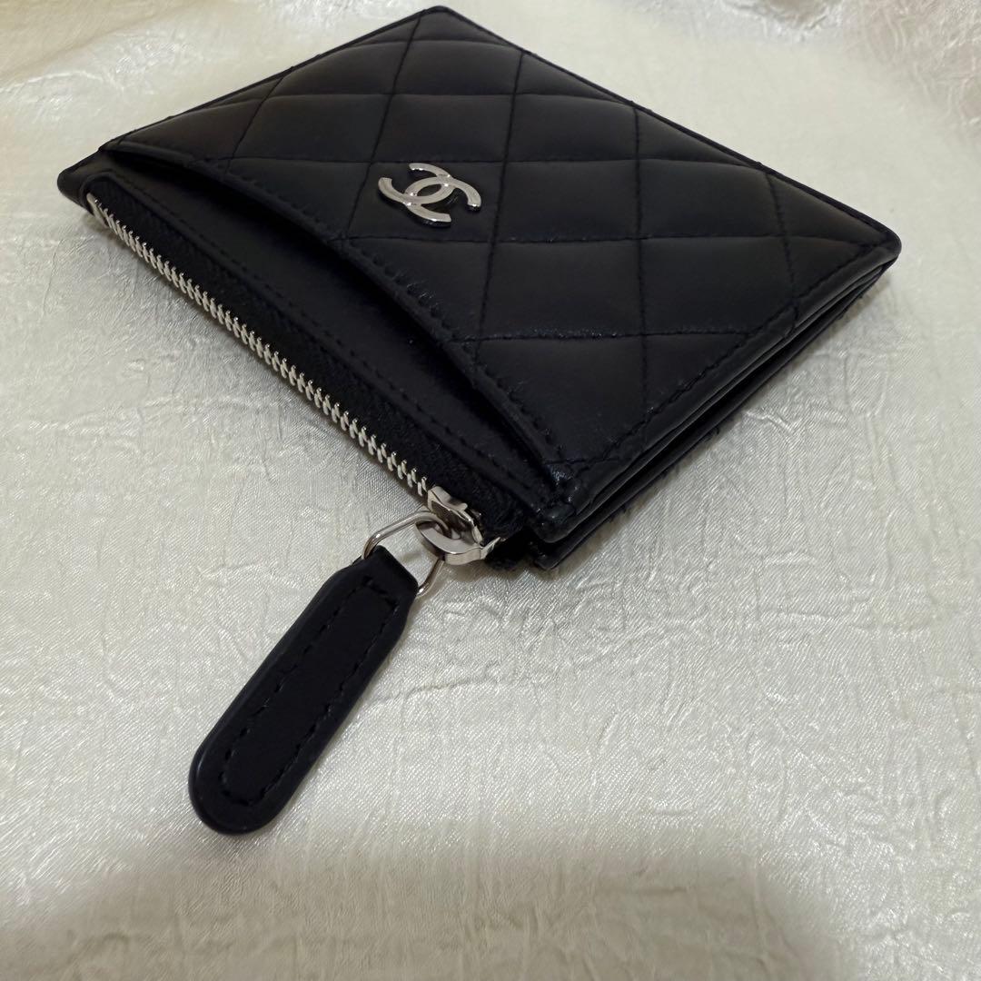 CHANELシャネル ココマーク マトラッセ ラムスキン カードケース 財布