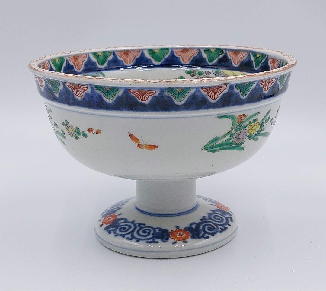 骨董 アンティーク 明治時代 伊万里色絵唐獅子花鳥牡丹 大盃洗 - メルカリ