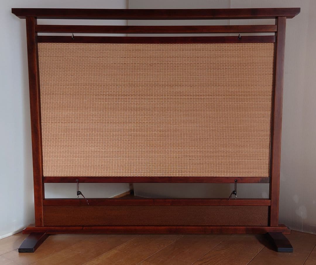 衝立間仕切り 和風スダレ調衝立 天然竹ヒゴタペストリー調間仕切り 1