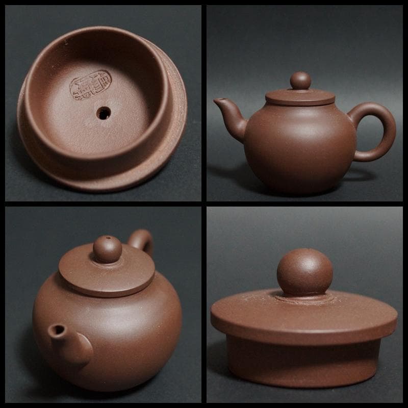 煎茶道具 中国工芸美術師 馮煉造 紫砂壺 原鉱泥手造り急須 朱泥後手急須 茶器