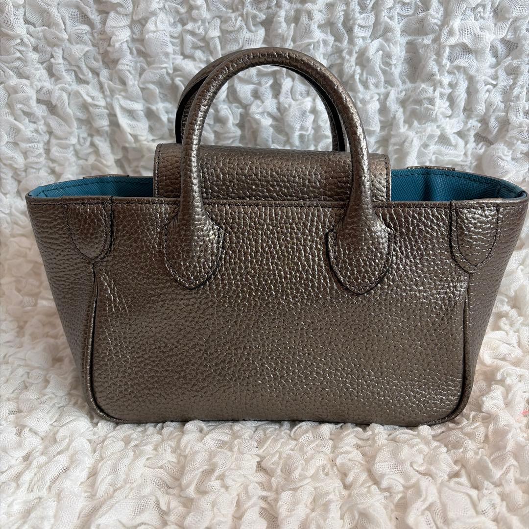 ADMJ マイクロミニトートバッグ 2wayショルダー ブロンズ　ブルー