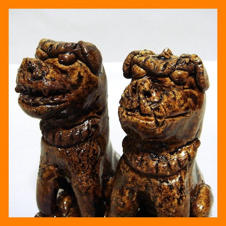 915『獅子狛犬 阿吽一対』 /骨董品 古美術 古道具 アンティーク