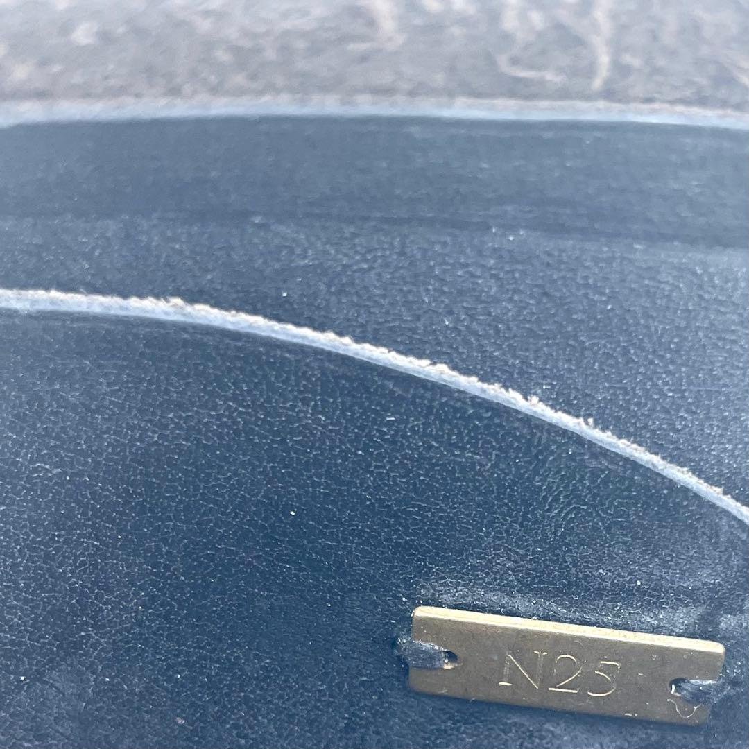 N25 コンパクトウォレット 財布 がま口 レザー ブラック