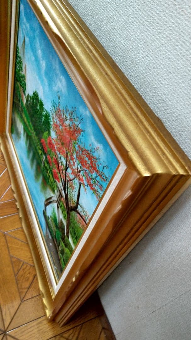 秋の兼六園」F10 油絵 絵画 風景画 油彩画 額縁 原画