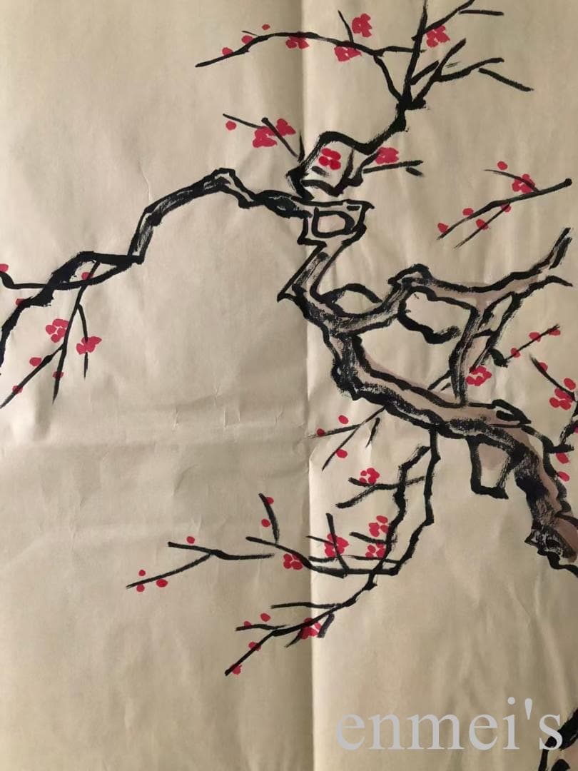 中国古美術・仕女図三尺画芯・純手描き・工筆・彩色画・仇英印