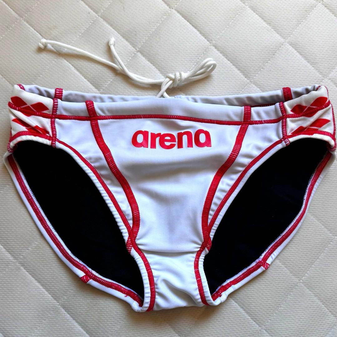 アリーナ arena 競パン 白 L arena 競パン ホワイト×レッド【希少】