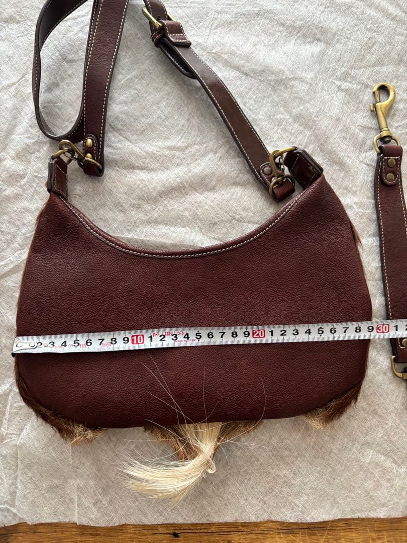 2WAY ショルダーバッグ ハラコ 本革 個性派 レザー