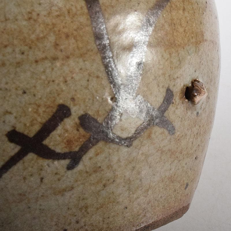 唐津焼　古唐津　絵唐津　草文　一輪生　徳利　時代箱　M　R8659