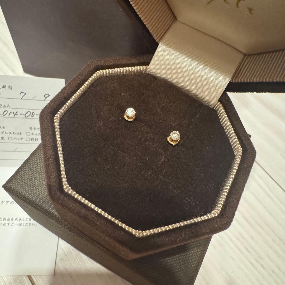 agete K18ダイヤモンドピアス(0.1ct)