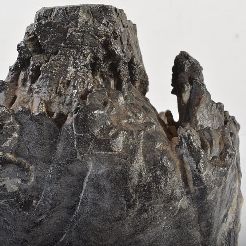 天然石 鑑賞石 太湖石 霊壁石 置物 重さ約5.4kg 唐木台付 CR7169F