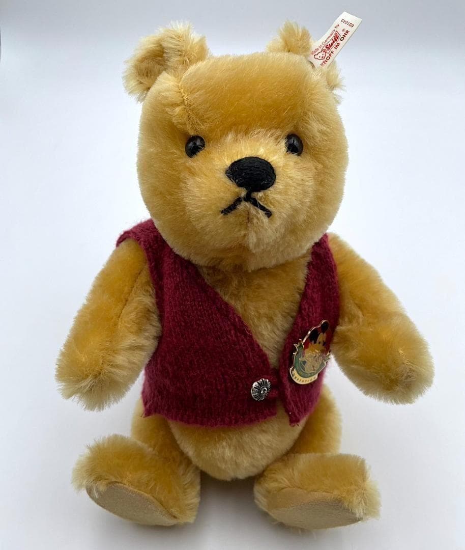 希少・美品！限定ピンバッジ付 シュタイフ プーさん 1994 ディズニー