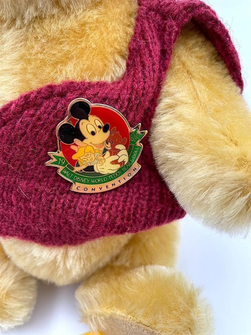 希少・美品！限定ピンバッジ付 シュタイフ プーさん 1994 ディズニー