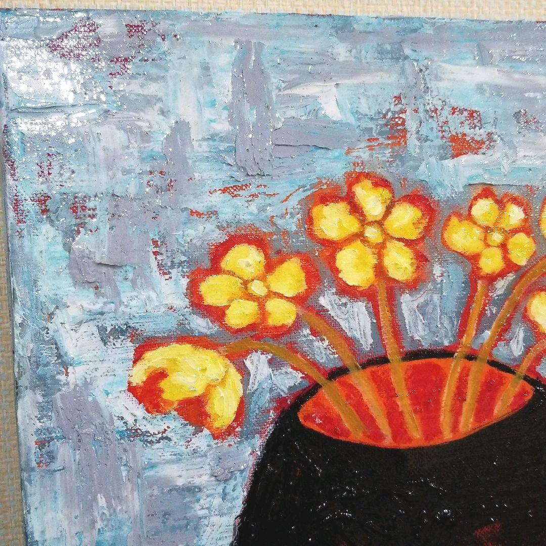 油絵 専用 黄色い花を差した花瓶