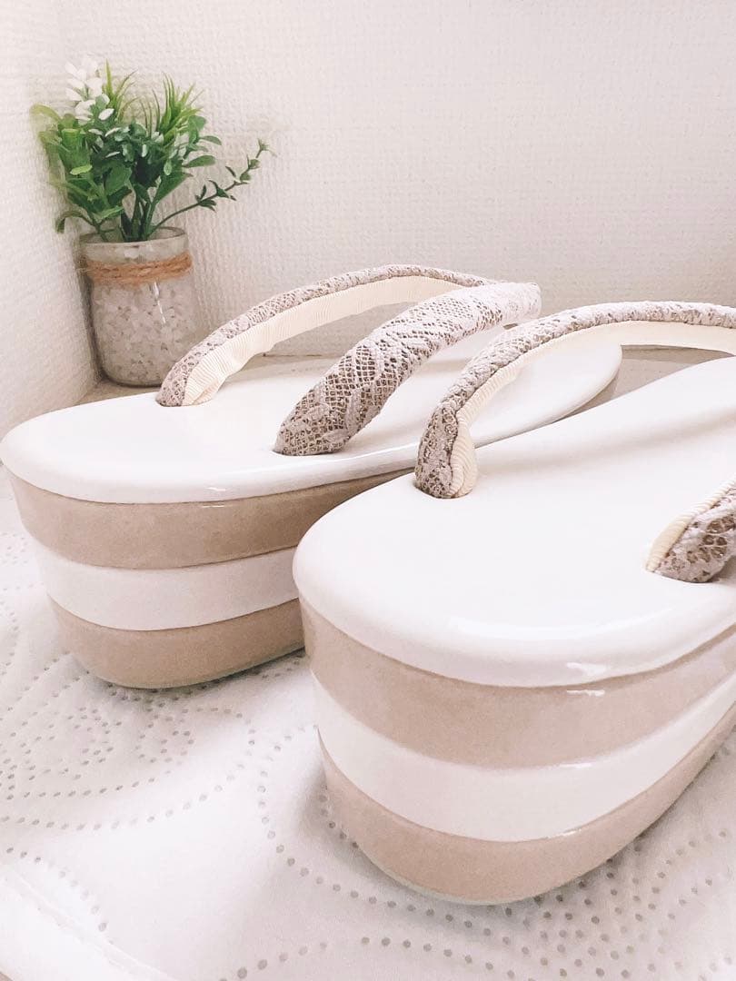 パール調草履とバッグセット