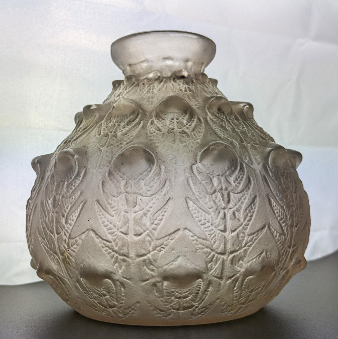 貴重な初期作品☆本人☆ルネ・ラリック フジェール アンティーク 花瓶 1913