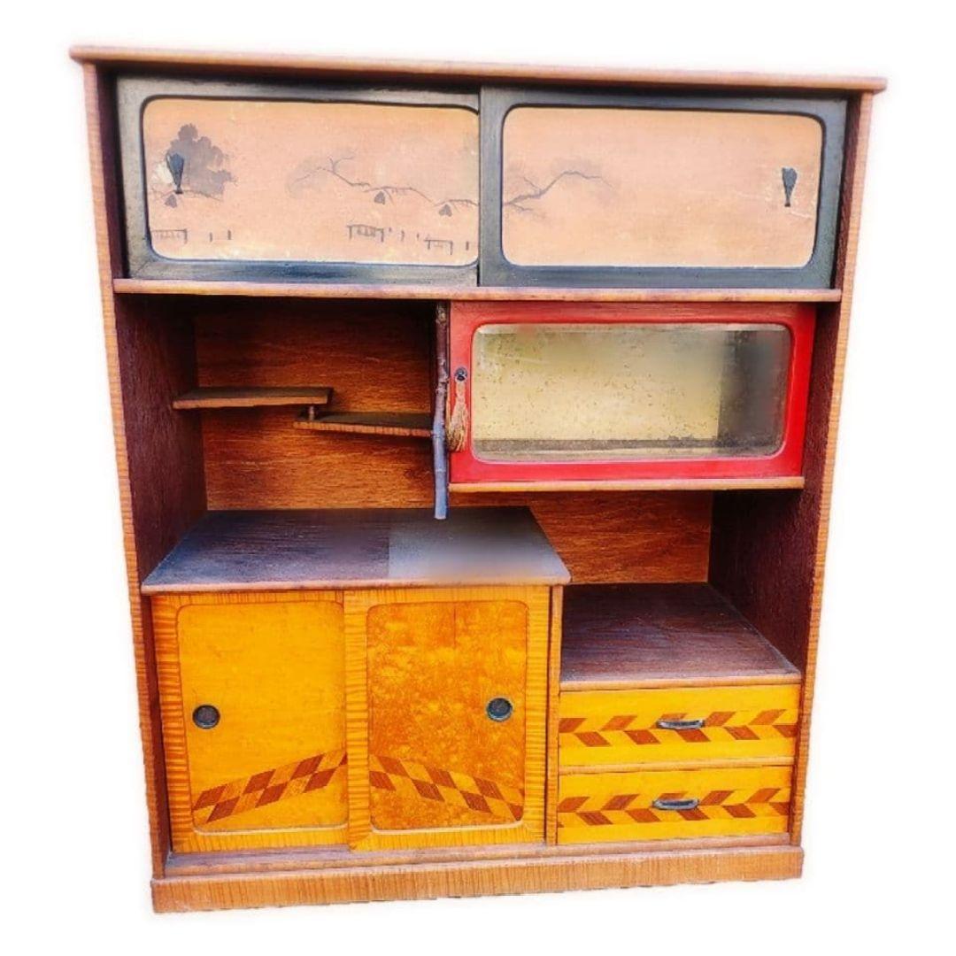 おしゃれ アンティーク 茶箪笥 昭和レトロ 木製 収納棚 食器棚 - メルカリ