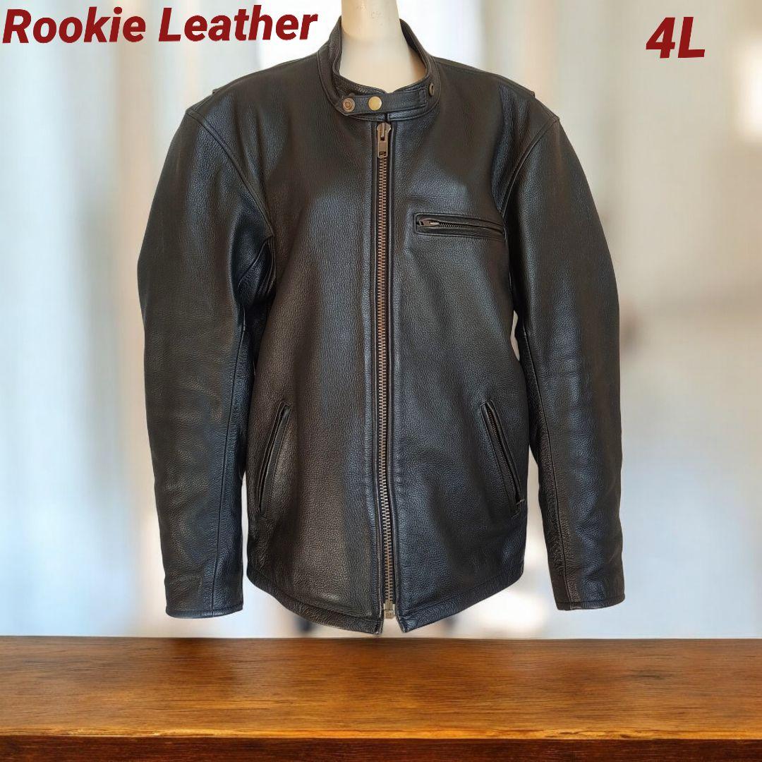 Rookie Leather ライダース 牛革 肉厚 シングルライダース 4L - メルカリ