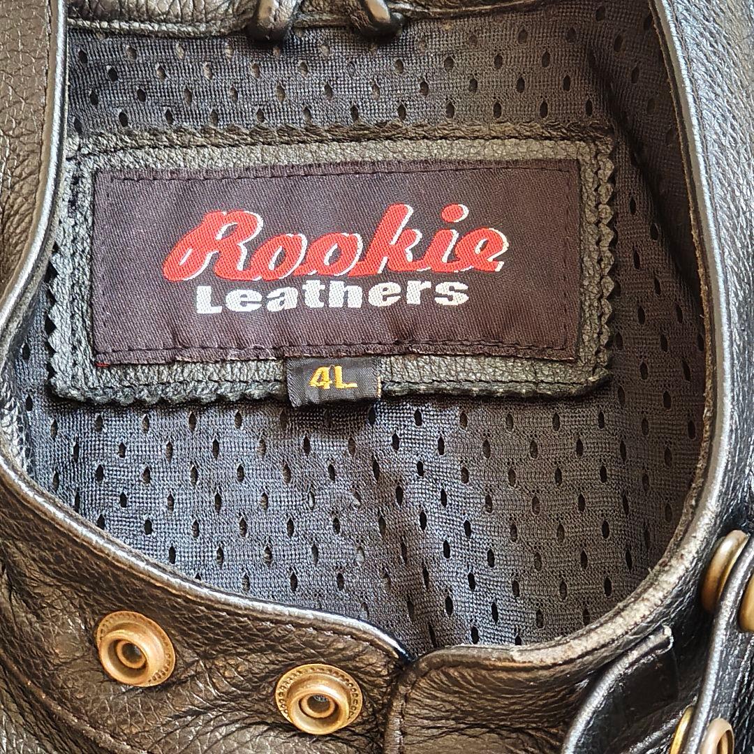 Rookie Leather ライダース 牛革 肉厚 シングルライダース 4L - メルカリ