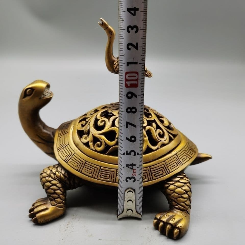 銅器 彫刻 亀鶴香炉 茶道香炉 工芸品 美術品 置物