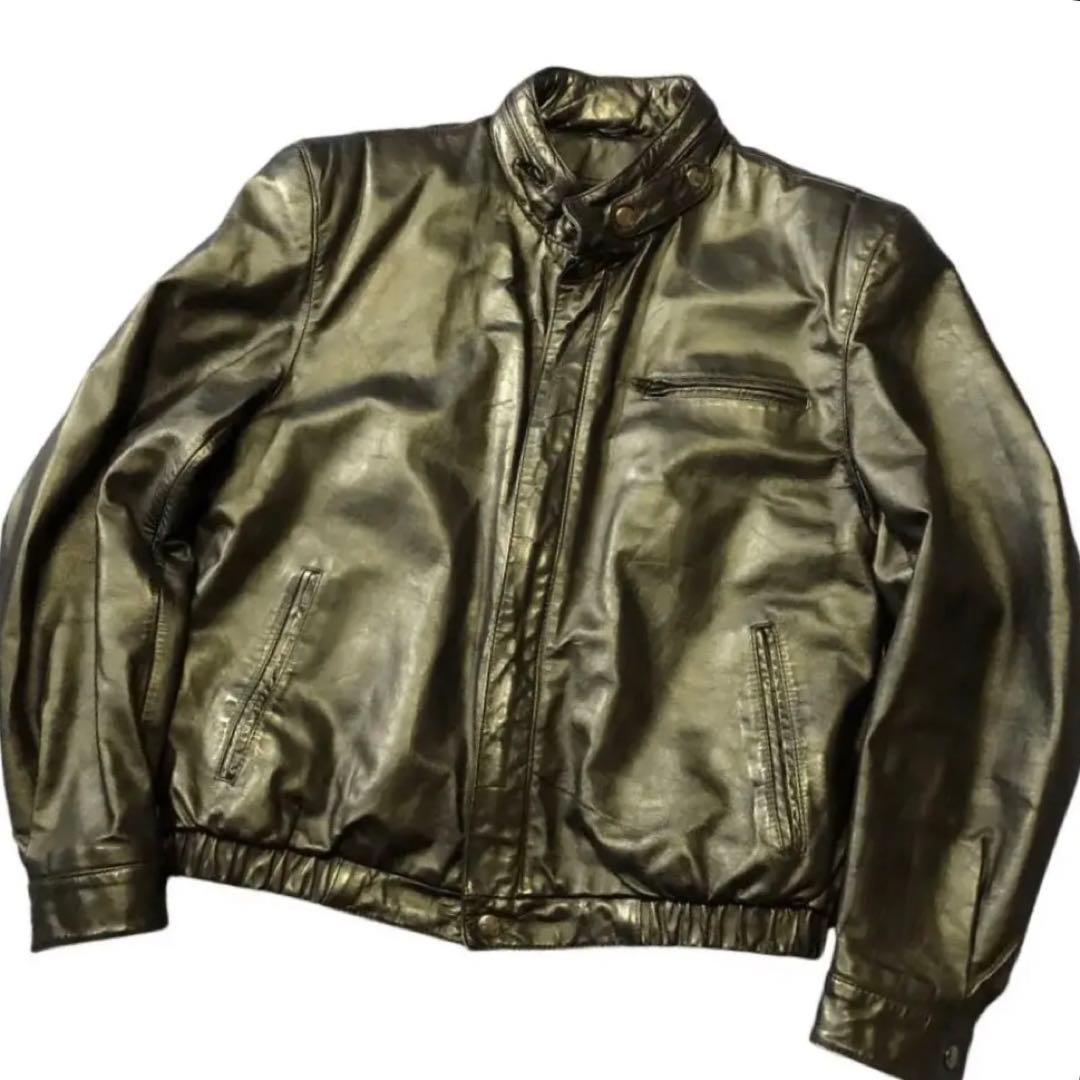 BERMANS 本革ライダースジャケット黒スリーエムシンサレート