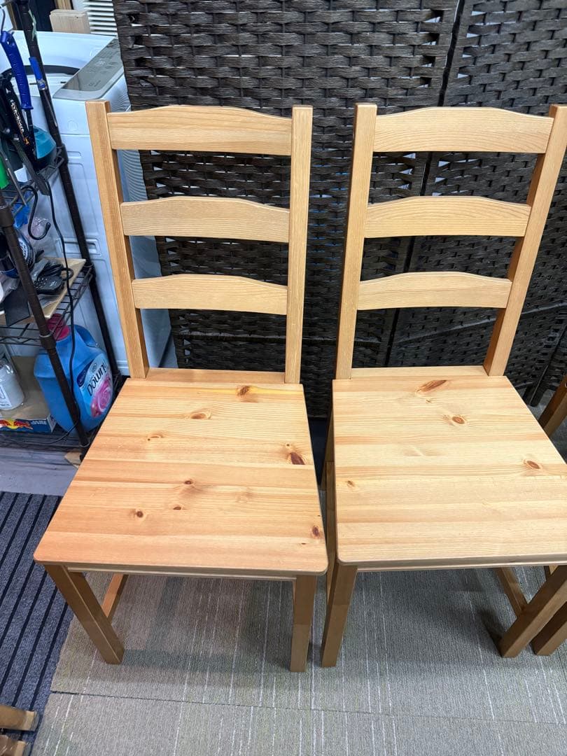 【洗浄消毒作業済】IKEA ダイニングテーブル&チェア4脚　ヨックモック