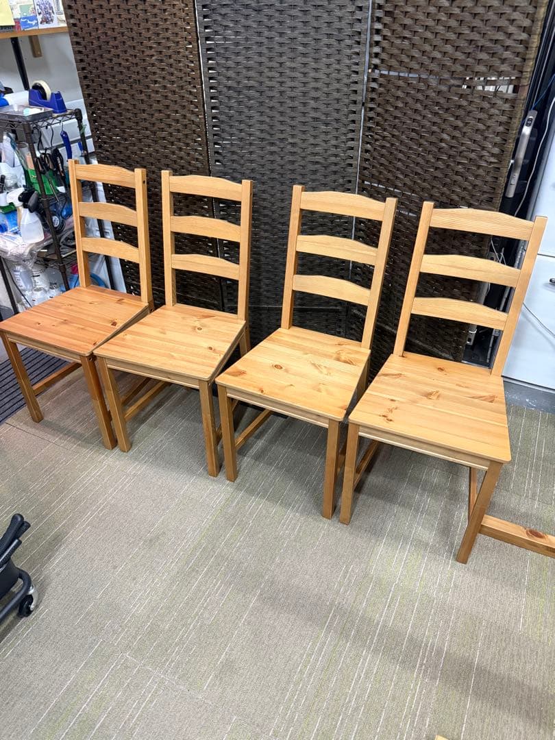 【洗浄消毒作業済】IKEA ダイニングテーブル&チェア4脚　ヨックモック