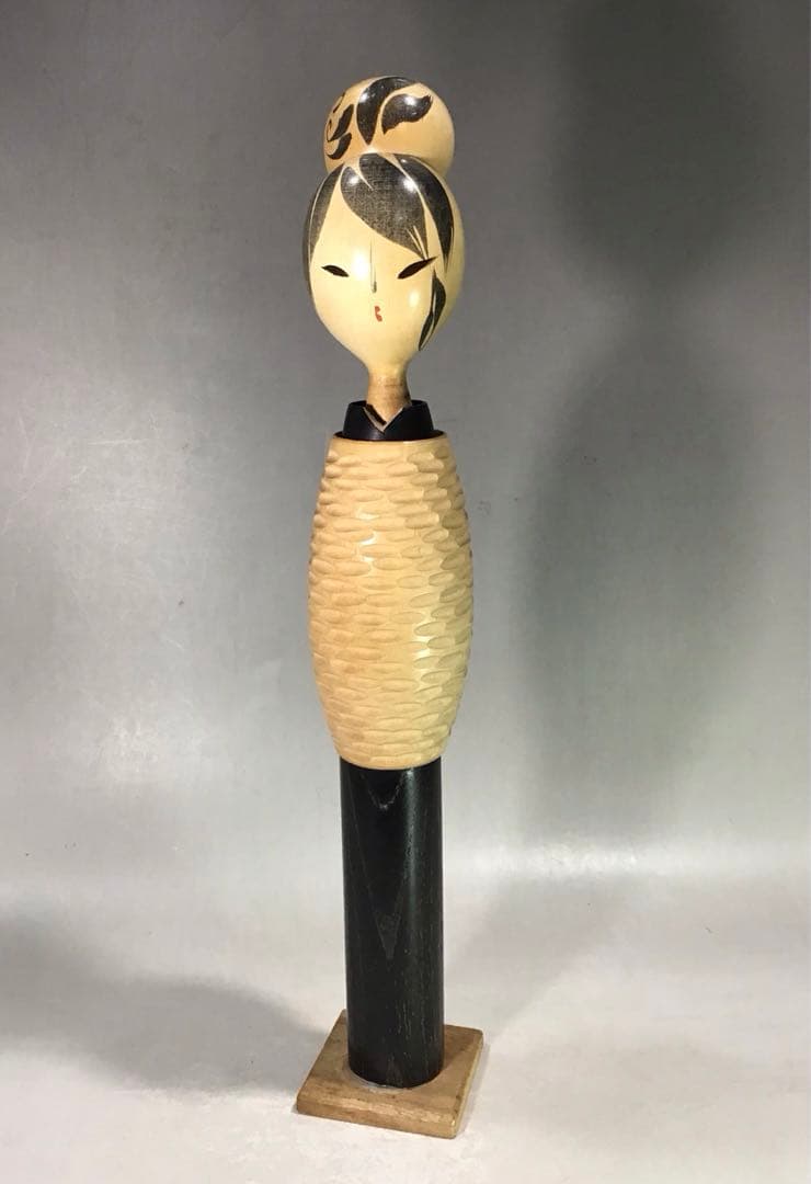 昭和レトロ 夢筆作 創作こけし モダン 木彫り 人形 郷土玩具 民芸