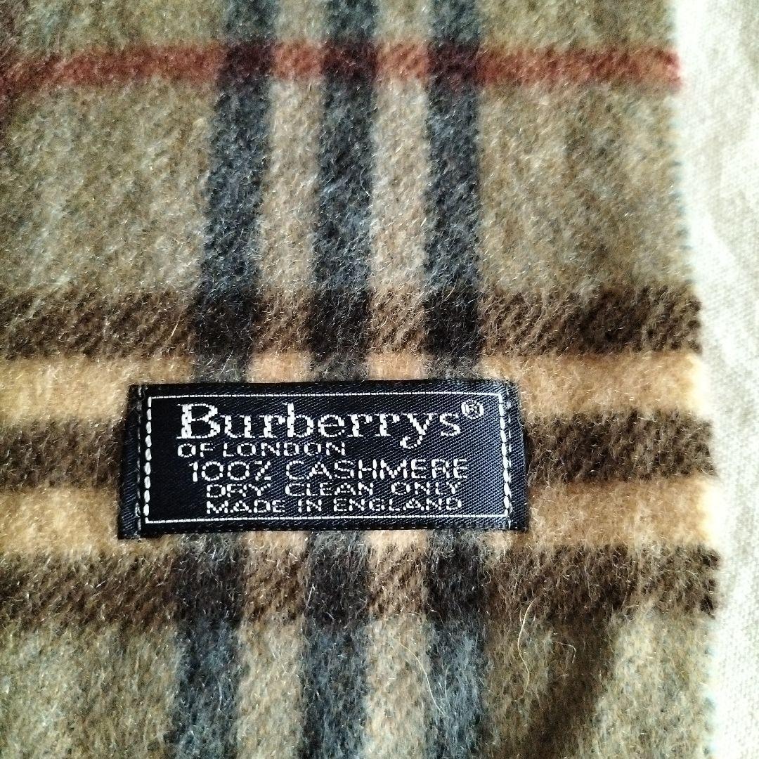 Burberrys バーバリーカシミヤ100% チェックマフラー イングランド製