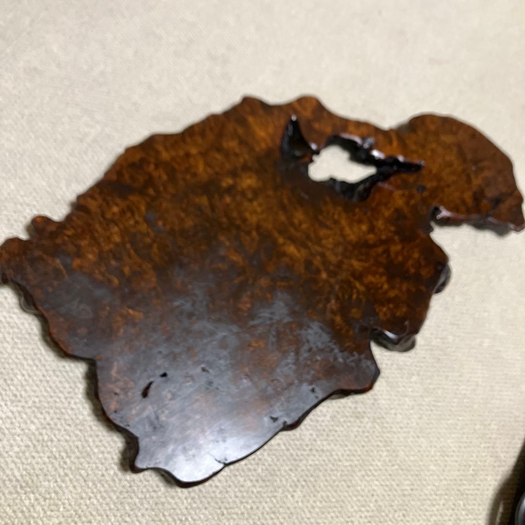 銘木 板 飾り台 ダークブラウン