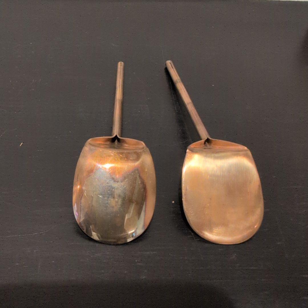 灰匙 六方式 銅製 6本セット 共箱 六方式灰匙 赤銅灰匙6本セット