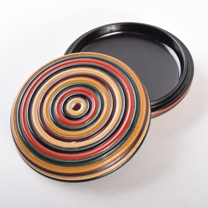 茶道具　日本工芸会正会員　小椋榮一作　独楽香合　共布共箱　V　7026